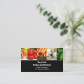 栄養価の野菜の写真コラージュを黒に 名刺 (スタンド正面)