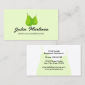 栄養価栄養士グリーンナシのフルーツロゴ 名刺 (正面/裏面)