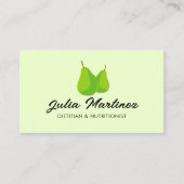 栄養価栄養士グリーンナシのフルーツロゴ 名刺 (正面)
