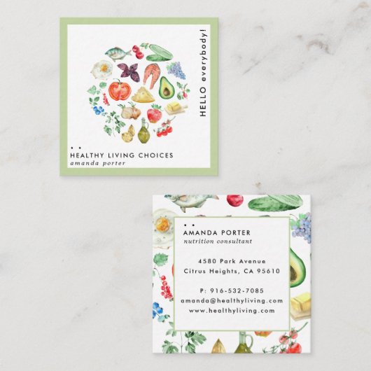 栄養名刺 スクエア名刺 (正面/裏面)