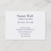 栄養士によってスライスされるAppleの名刺 名刺 (裏面)