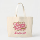 栄養士のギフト(世界のベスト)のマグ ラージトートバッグ (正面)