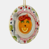 栄養士のモットーのクリスマスのオーナメント-よりよい食糧 セラミックオーナメント (右)