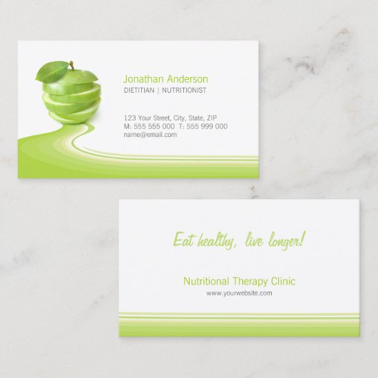 栄養士の健康な食べ物のダイエットの名刺 名刺 (正面/裏面)