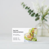 栄養士の健康シーザーサラダのオーガニック写真 名刺 (スタンド正面)