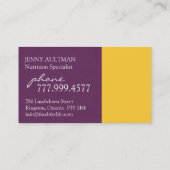 栄養士の名刺 名刺 (裏面)