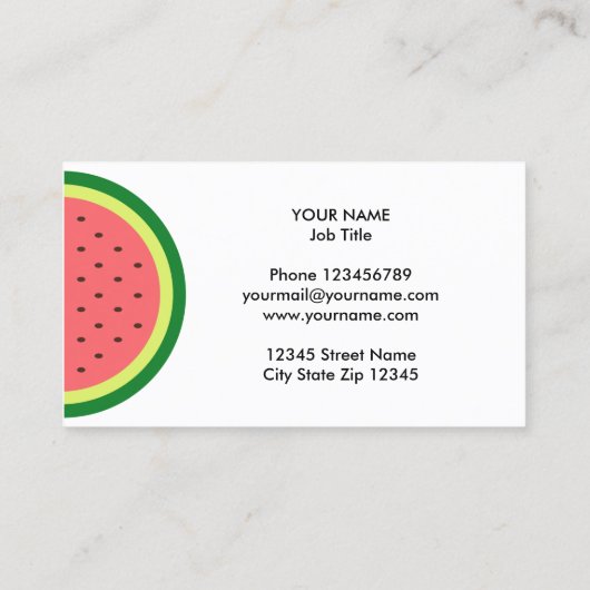栄養士の栄養士のスイカの名刺 名刺 (裏面)
