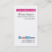 栄養士の栄養士の食糧マネージャーの健康な食べ物 名刺 (裏面)