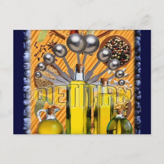 栄養士の食糧コラージュ ポストカード (正面)