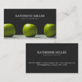 栄養士のDietologistのスポーツの博士Green Apple 名刺 (正面/裏面)