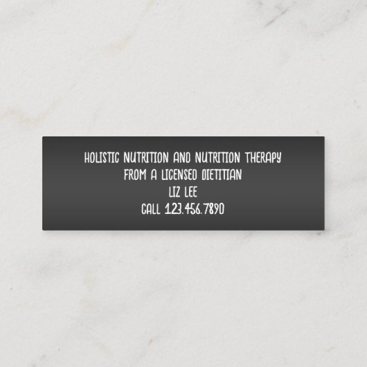 栄養士グルメ栄養 スキニー名刺 (裏面)