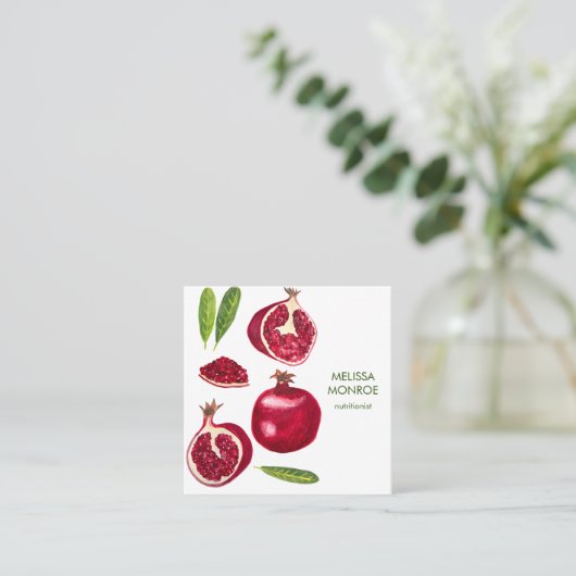 栄養士シェフコーチポメザニンズオータムフルーツ スクエア名刺 (スタンド正面)