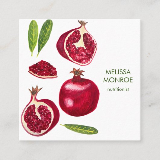 栄養士シェフコーチポメザニンズオータムフルーツ スクエア名刺 (正面)