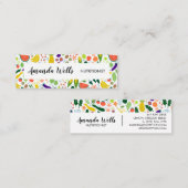 栄養士シェフコーチユニーク野菜アート スキニー名刺 (正面/裏面)