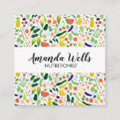 栄養士シェフコーチユニーク野菜アート スクエア名刺 (正面)