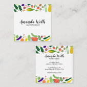 栄養士シェフコーチユニーク野菜アート スクエア名刺 (正面/裏面)