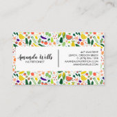 栄養士シェフコーチユニーク野菜アート 名刺 (裏面)