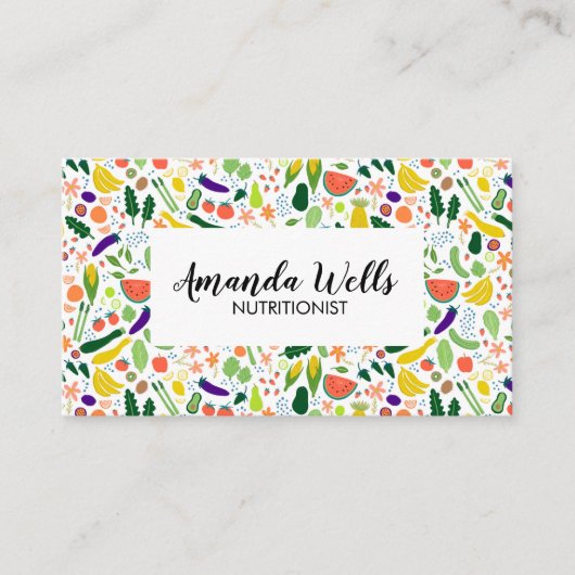栄養士シェフコーチユニーク野菜アート 名刺 (正面)