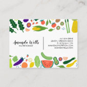 栄養士シェフコーチユニーク野菜アート 名刺 (裏面)