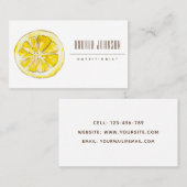 栄養士ディティテシンプルンミニマルシトラスレモン 名刺 (正面/裏面)