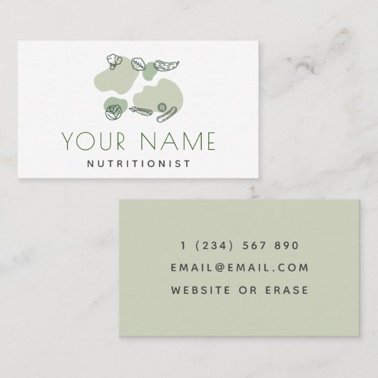 栄養士ディティ描ティアンベジス迷彩柄パターン 名刺 (正面/裏面)