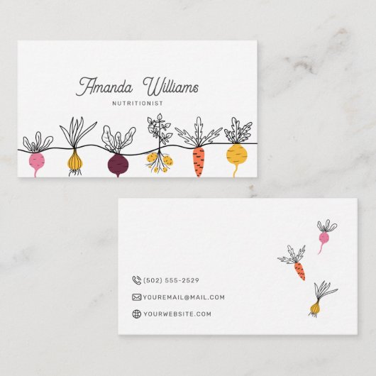 栄養士パーソナルシェフミニマリストクールベギー 名刺 (正面/裏面)