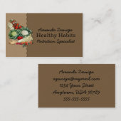 栄養士ビジネスカードヴィンテージの野菜 名刺 (正面/裏面)