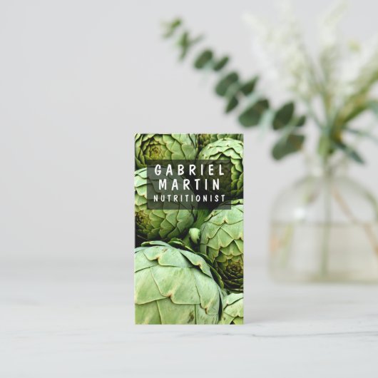 栄養士ヘルスコーチシェフダイエット野菜の写真 名刺 (スタンド正面)