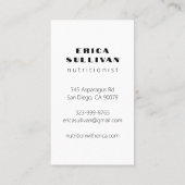 栄養士ヘルスコーチシェフダイエット野菜の写真 名刺 (裏面)