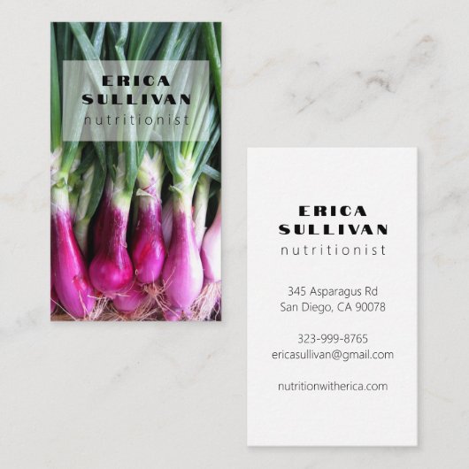 栄養士ヘルスコーチシェフダイエット野菜の写真 名刺 (正面/裏面)