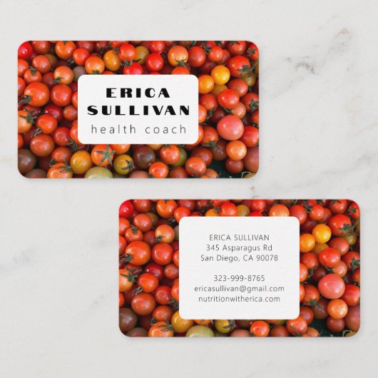 栄養士ヘルスコーチシェフトマトビーガンダイエット 名刺 (正面/裏面)