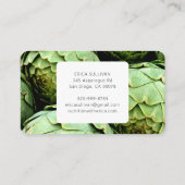 栄養士ヘルスコーチシェフビーガンアーティチョーク 名刺 (裏面)