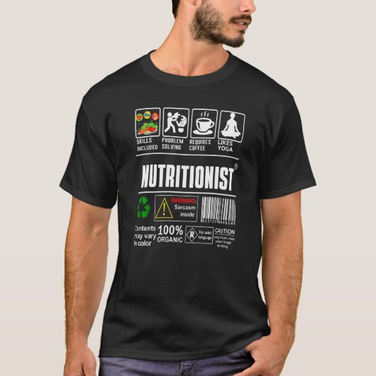 栄養士ラベルスキルコーヒーの問題解決Y Tシャツ (正面)