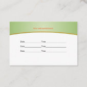 栄養士及び栄養士のための名刺 予約カード (裏面)