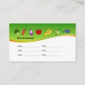 栄養士及び栄養士のための名刺 予約カード (裏面)