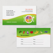 栄養士及び栄養士のための名刺 予約カード (正面/裏面)