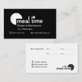 栄養士及び栄養士のための名刺 予約カード (正面/裏面)