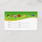 栄養士及び栄養士のための名刺 予約カード (裏面)