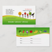 栄養士及び栄養士のための名刺 予約カード (正面/裏面)