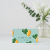 栄養士栄養価かわいらしマンガ果実模様 名刺 (スタンド正面)