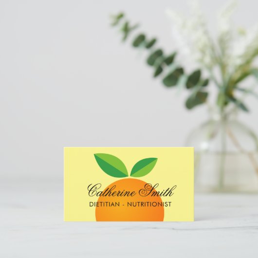 栄養士栄養士オレンジのフルーツ名刺 名刺 (スタンド正面)