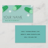 栄養士栄養士食品業界かわいいキュウリ 名刺 (正面/裏面)