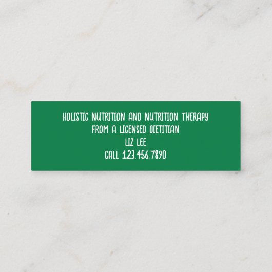 栄養士栄養士 スキニー名刺 (裏面)