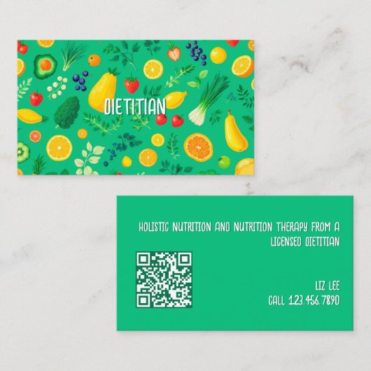 栄養士栄養士QRコード 名刺 (正面/裏面)
