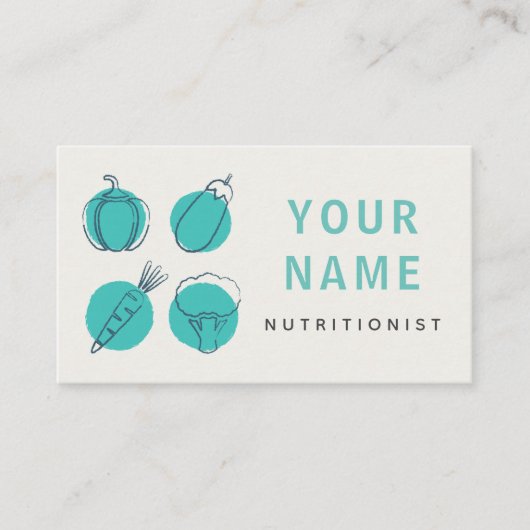 栄養士野菜アイコン健康な食べ物ディティアン 名刺 (正面)