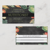 栄養士黒板と野菜プロフェッショナル 予約カード (正面/裏面)