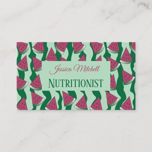 栄養士 |スイカ柄の名刺 名刺 (正面)