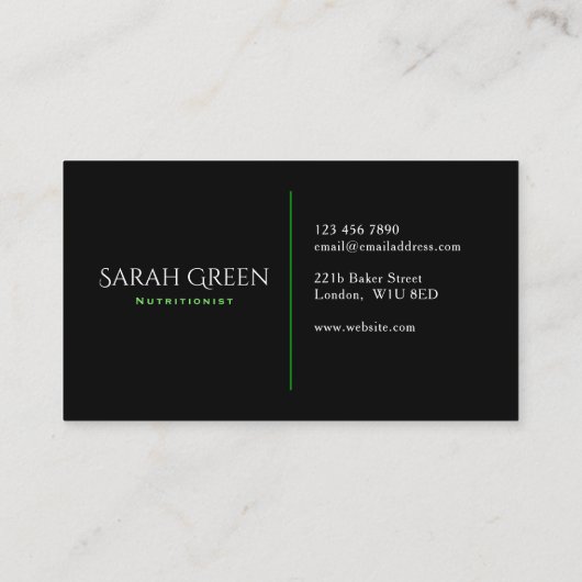 栄養士 名刺 (裏面)