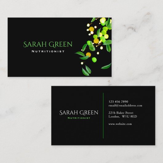 栄養士 名刺 (正面/裏面)