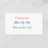 栄養士 名刺 (裏面)